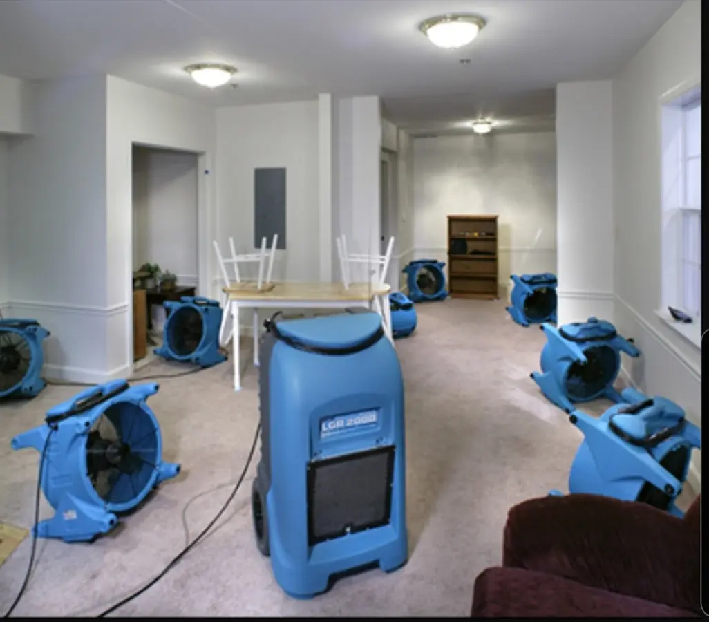 Air movers and dehumidifier setup for Water Extraction & Removal in Fishkill
