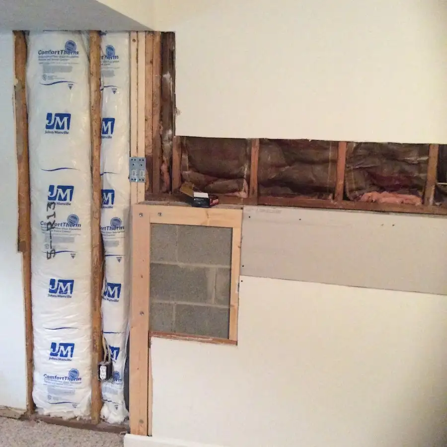 Wall insulation replacement during Basement Flood Cleanup in Fishkill